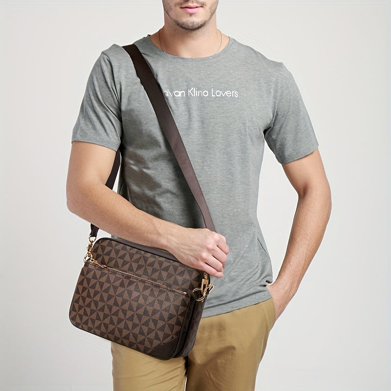 Men's Fashion Multifunctional Messenger Bag, Large Capacity Combination Bag